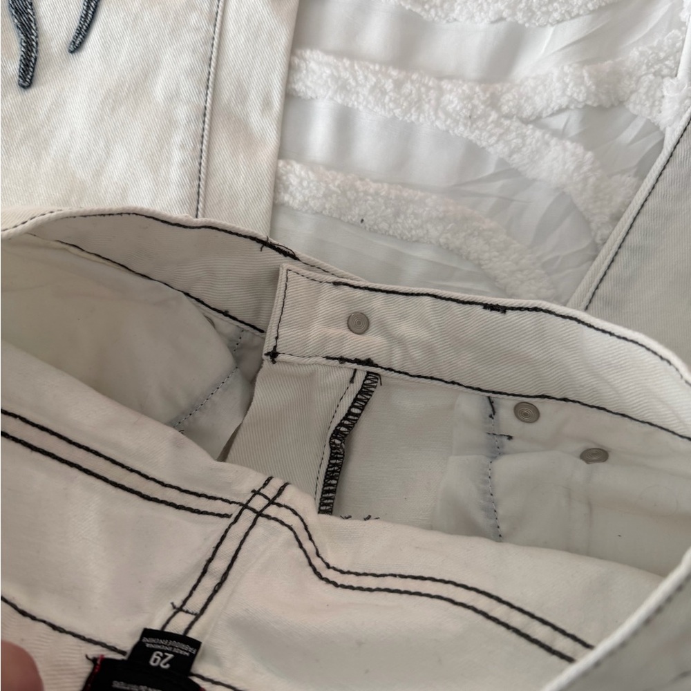 BDG White Pants with Denim Detailing - Picture 8 of 15